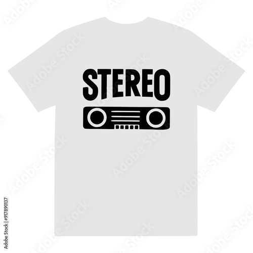 stereo sound t shirt fashion sticker vector illustration template design