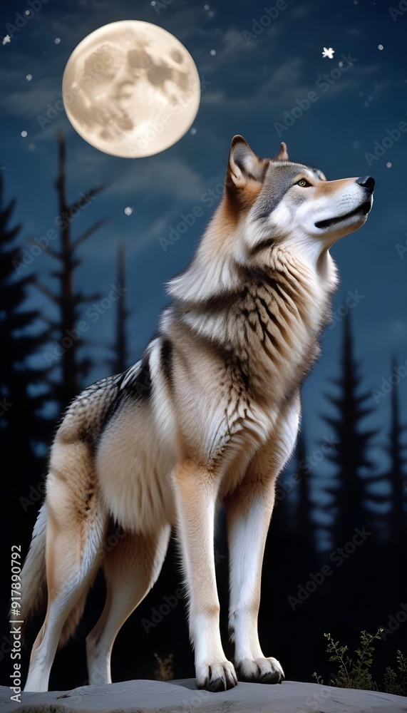 wolf howling at night wolf howling at night