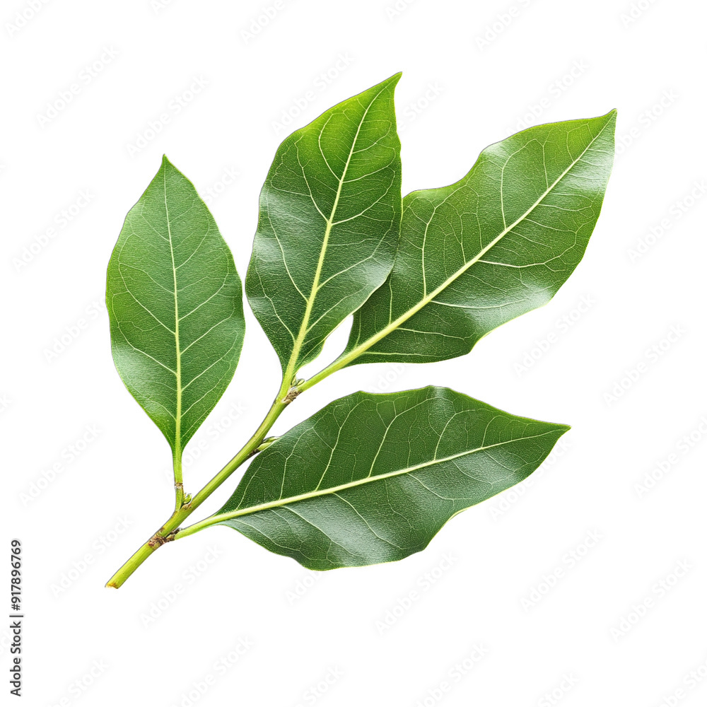 Obraz premium green leaf on white
