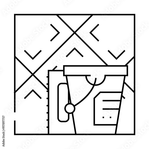 tile installation supplies line icon vector. tile installation supplies sign. isolated contour symbol black illustration
