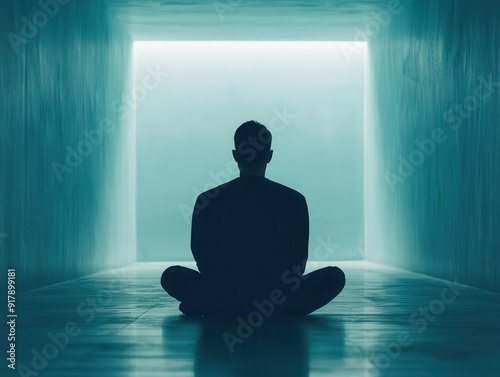 Person sitting alone in a dark room, Feeling of Hopelessness, highlighting the pervasive sense of despair in depression