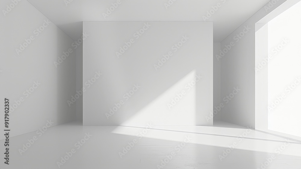 Minimalist White Room with Sunlight. Minimalist White Room with Sunlight.