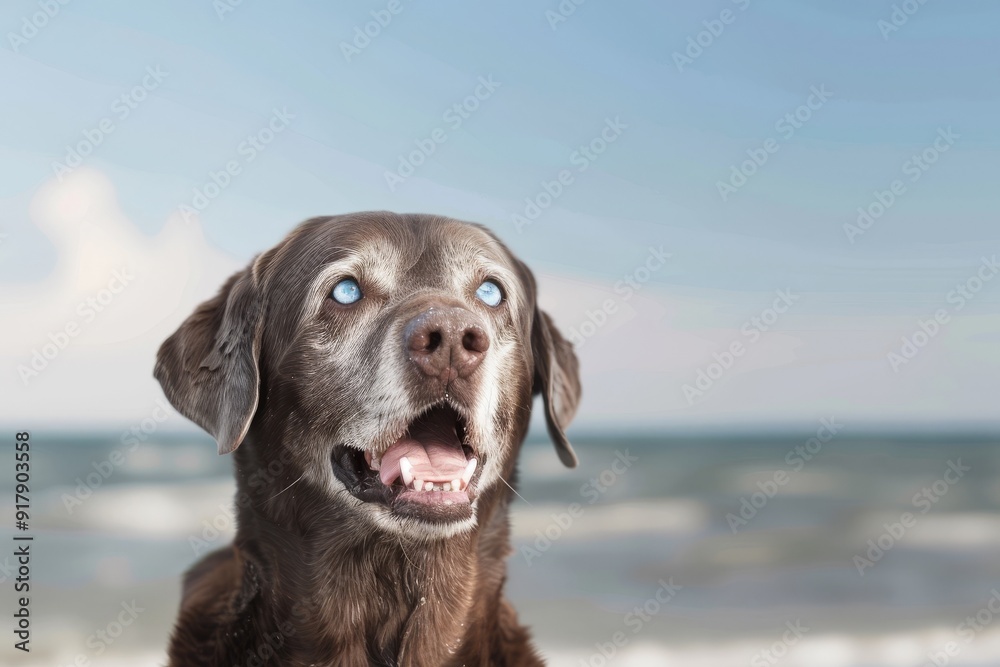 Four-week-old Husky Puppy Of White-gray-black Color Sitting On Wooden Floor And Yawning. Beautiful simple AI generated image in 4K, unique. Four-week-old Husky Puppy Of White-gray-black Color Sitting On Wooden Floor And Yawning. Beautiful simple AI generated image in 4K, unique.