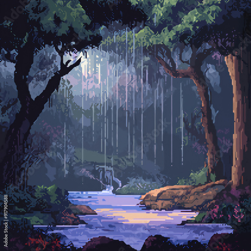 Forest in Rain, Retro 2D