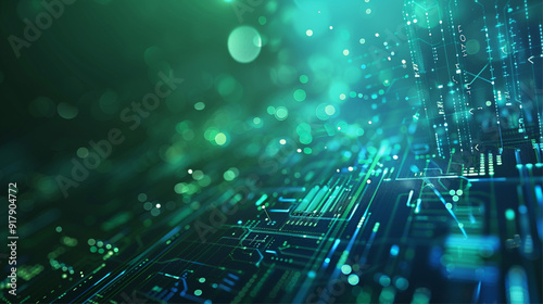 Circuit board technology background. 3d rendering abctract circuit board.