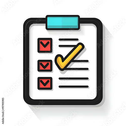 A colorful checklist with checkboxes and a tick mark, symbolizing task completion and project organization. photo