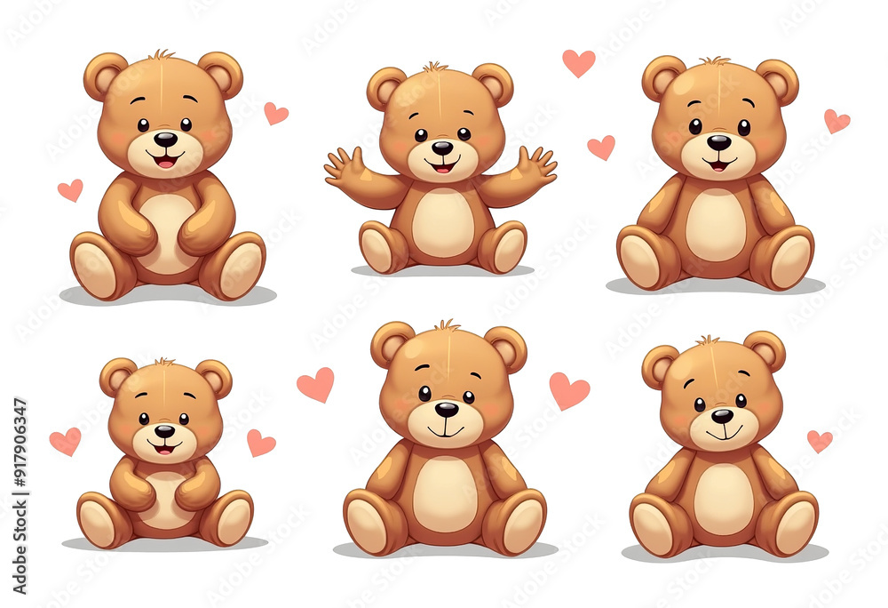 Cute Teddy Bear Vector Graphics: Perfect for Children's Book Illustrations, Greeting Cards, and Printables