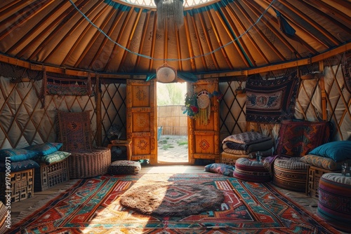 Mongolian yurt inside,culture and amenities inside the yurt.