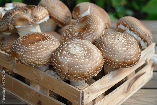 Shitake mushrooms, food and coking