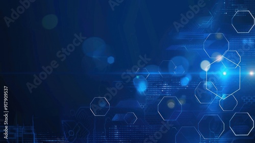 Wallpaper Mural Abstract Digital Network with White Hexagons Torontodigital.ca