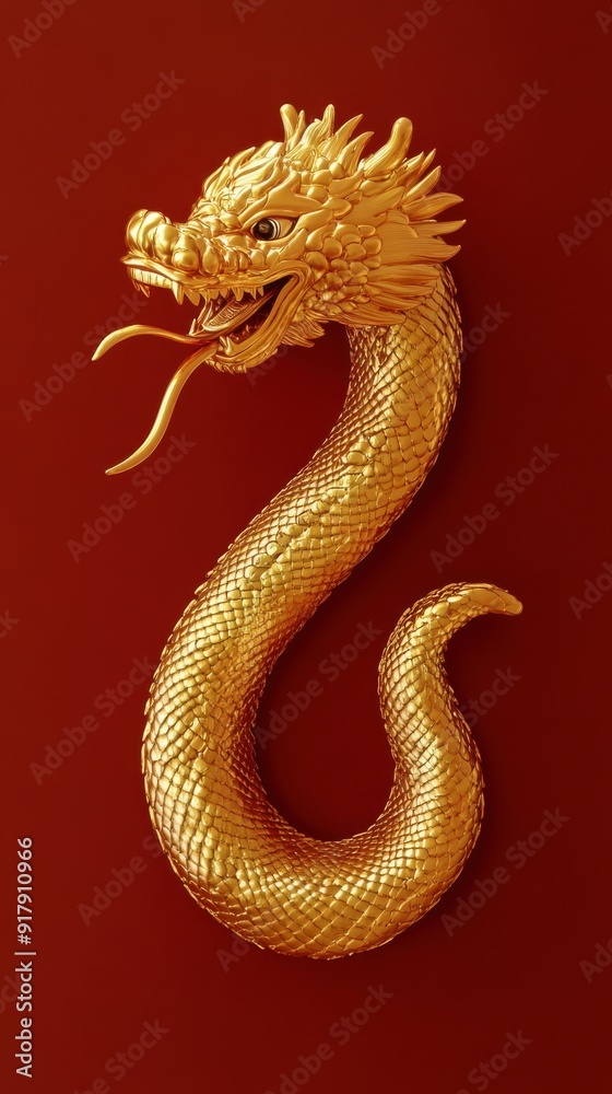 Fototapeta premium 2025 Chinese New Year, year of the Snake. Chinese zodiac, red background
