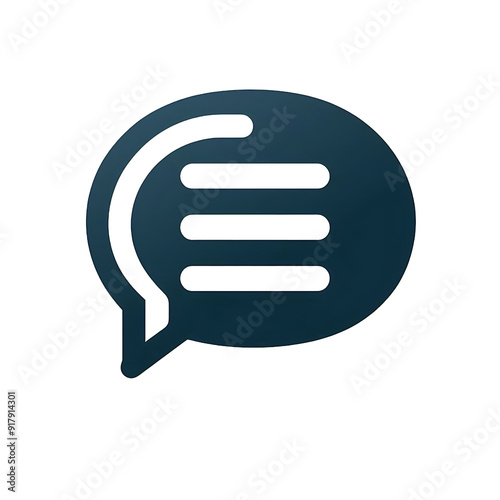 Minimalist Speech Bubble Icon for Communication and Messaging, Pure White Background