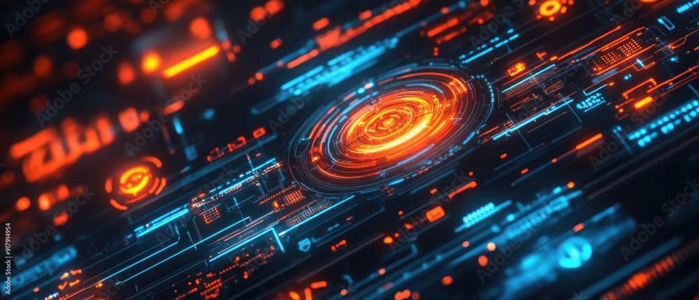 Futuristic Sci-Fi Pattern with Robotic Parts and Mechanical Elements Futuristic Sci-Fi Pattern with Robotic Parts and Mechanical Elements