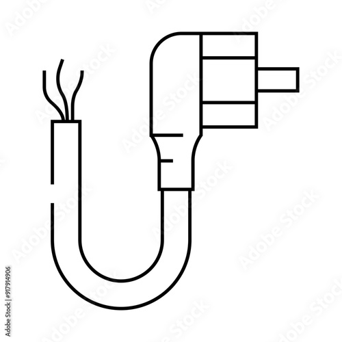 power cables line icon vector. power cables sign. isolated contour symbol black illustration