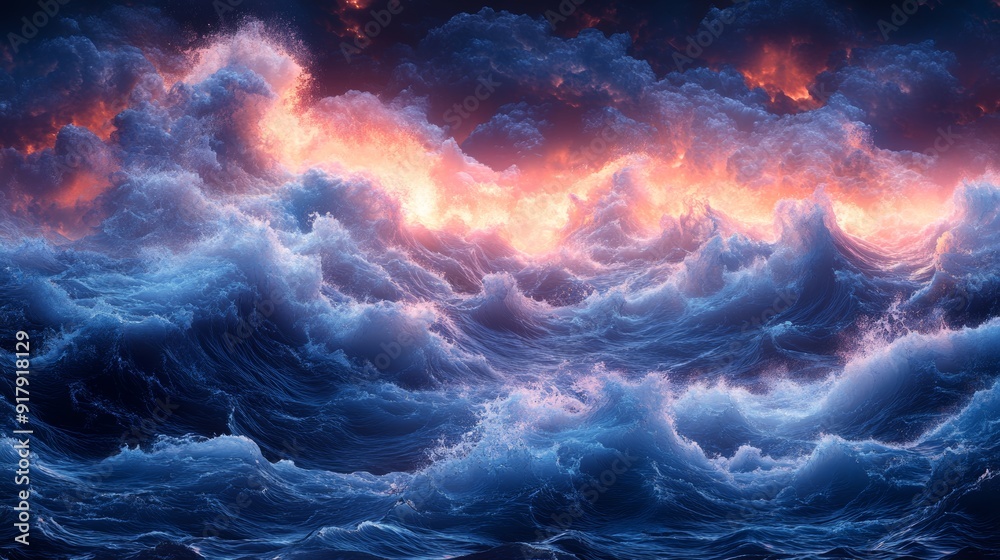 Soothing Ocean Waves Pattern for Relaxation and Calming Ambiance Generative AI Soothing Ocean Waves Pattern for Relaxation and Calming Ambiance Generative AI