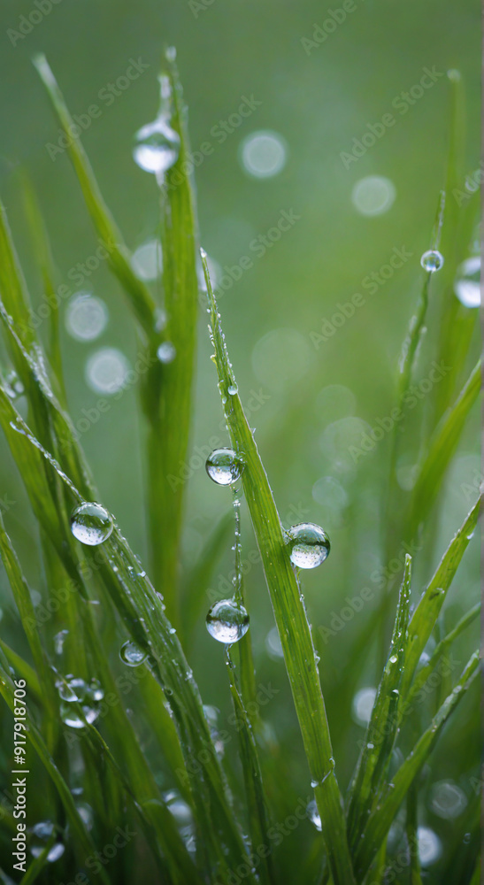 Fototapeta premium grass with dew drops