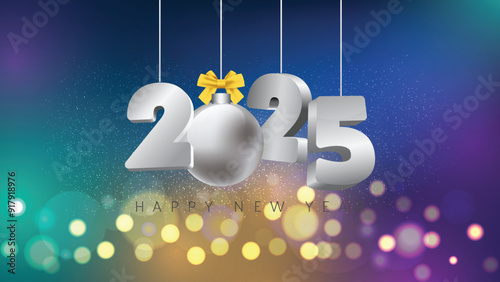 2025 Elegant happy new year design. Holiday design for happy new year 2025 celebrations.