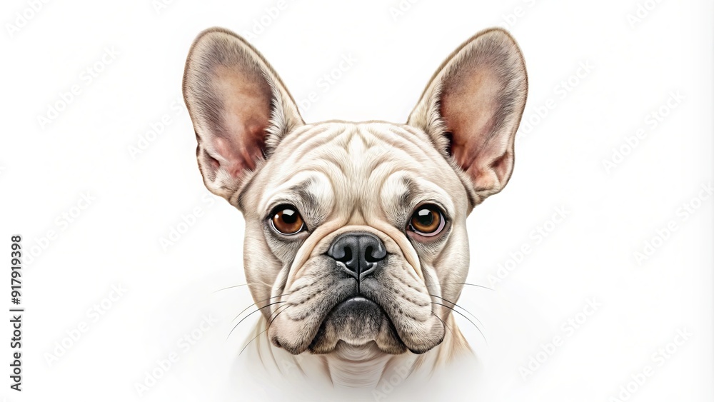 Simple, iconic outline of a French Bulldog's adorable face, highlighting its distinctive Simple, iconic outline of a French Bulldog's adorable face, highlighting its distinctive