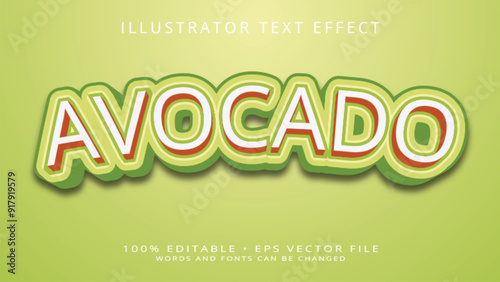 Avocado typography premium editable text effect	
