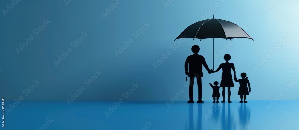 Umbrella icon and family model, Security protection and health insurance. Umbrella icon and family model, Security protection and health insurance.