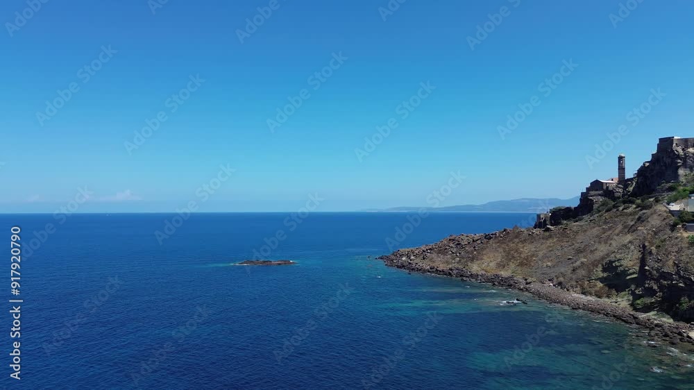 View of the town of Castelsardo on the coastline of Sardinia View of the town of Castelsardo on the coastline of Sardinia
