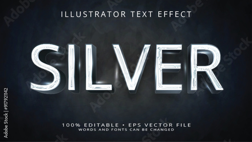 Silver Elegant Glow and editable Text Effect Font Style
