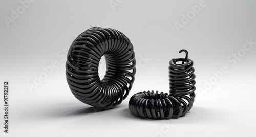 black telephone cable isolated