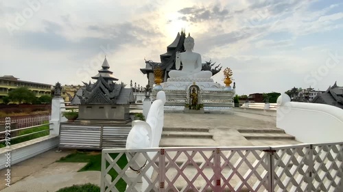 View of buddha statue at metta buddharam temple in gaya,India