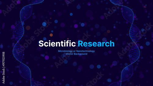 Abstract Blue DNA Molecule Helixes Circle Frame. Gene Editing Genetic Engineering Concept. Geometric Science Medical Tech Background. Vector Illustration.