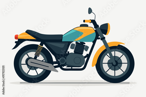 Create Bajaj Bike Vector Art on White Background