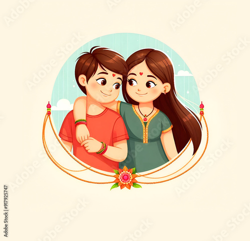 Indian festival of brother and sister bonding celebration. Rakhi Festival Background Design photo