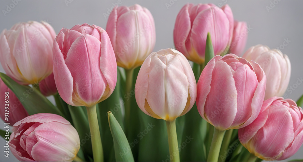 Fototapeta premium bunch of tulips on white background