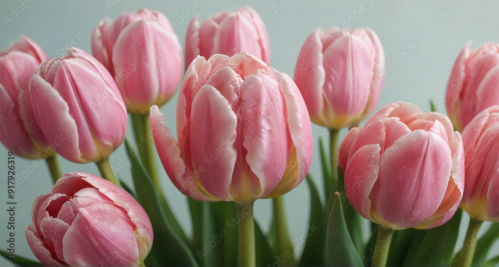 Fototapeta premium pink and white tulips