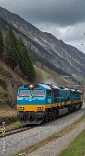 train on the mountain