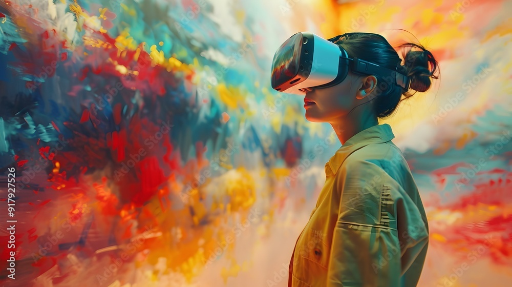 Fototapeta premium Immersive Virtual Art Workshop Experience with Interactive Creative Tools