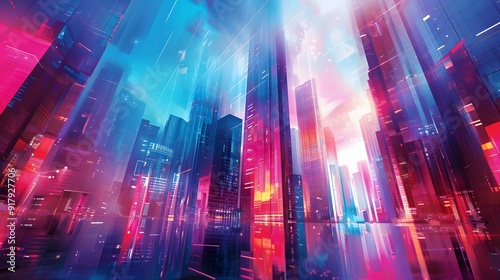 Wallpaper Mural Neon Cityscape: A Futuristic Metropolis. A mesmerizing cityscape illuminated by vibrant neon lights. The towering skyscrapers create a sense of awe and wonder, showcasing a futuristic city in all its. Torontodigital.ca