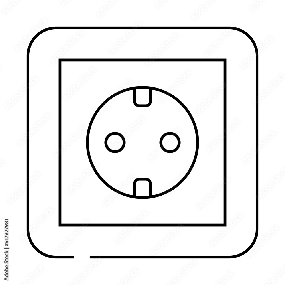 european socket line icon vector. european socket sign. isolated contour symbol black illustration european socket line icon vector. european socket sign. isolated contour symbol black illustration