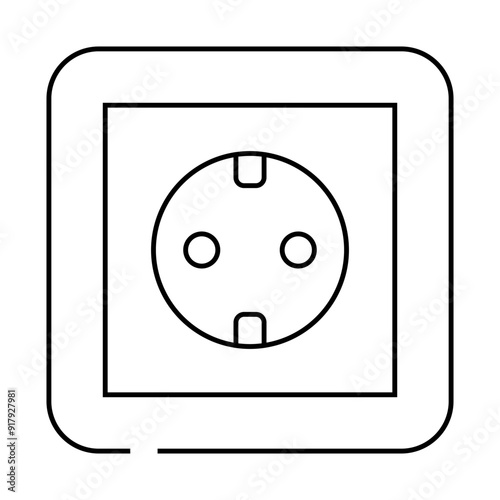 european socket line icon vector. european socket sign. isolated contour symbol black illustration