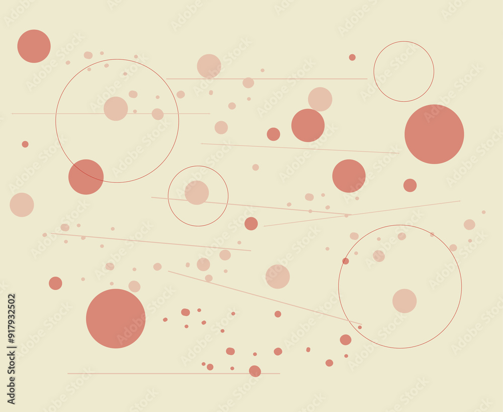 A modular Bauhaus vector with circles and lines in shades of wine colors A modular Bauhaus vector with circles and lines in shades of wine colors