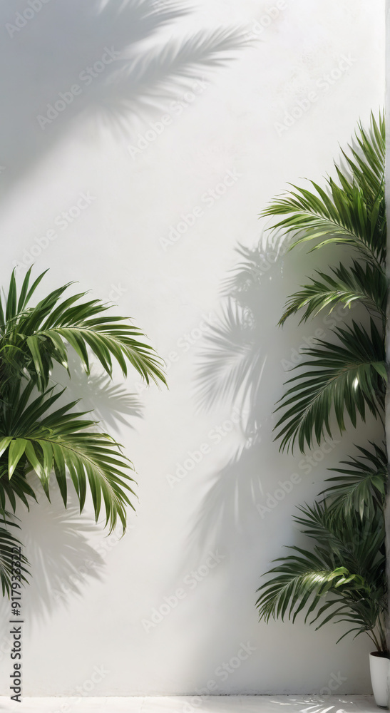 Obraz premium palm tree on blue background