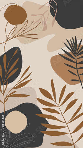 Abstract floral colorful background in boho style