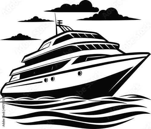 Boat silhouette vector illustration
