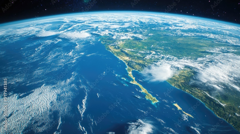 A stunning view of Earth from space, showcasing the planets blue oceans, green landmasses, and white clouds. A stunning view of Earth from space, showcasing the planets blue oceans, green landmasses, and white clouds.