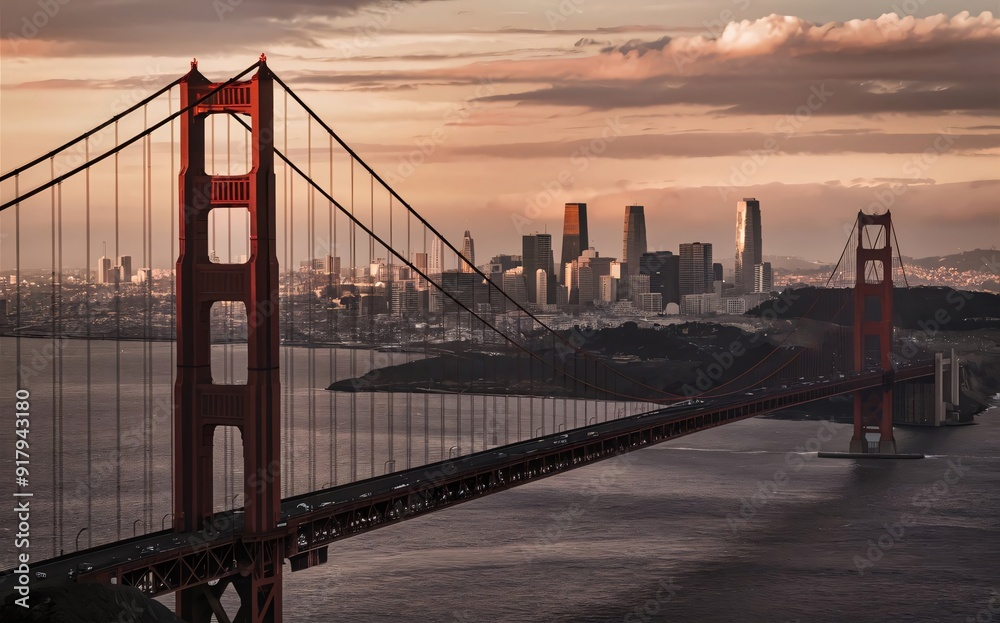 Obraz premium San Francisco, California, USA Skyline.