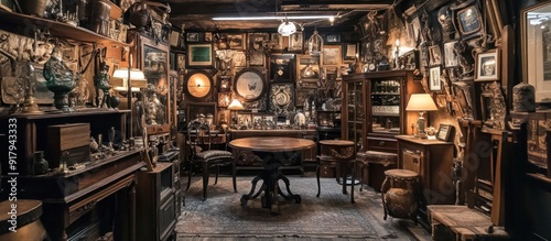 Antique Shop Interior with Decor and Furnishings