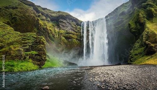 waterfall in the mountains