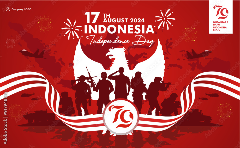 79th Anniversary of Indonesia 17th August 2024 Vector Illustration with