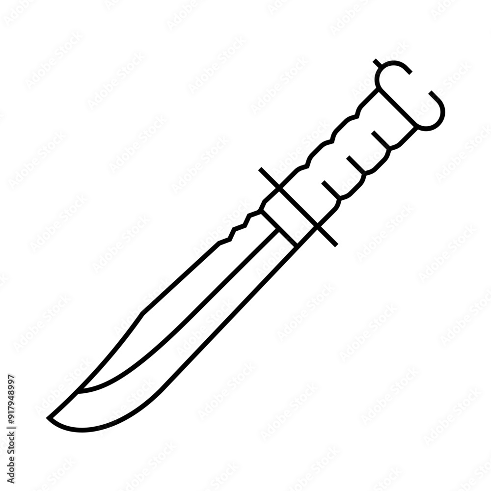 knife weapon line icon vector. knife weapon sign. isolated contour symbol black illustration knife weapon line icon vector. knife weapon sign. isolated contour symbol black illustration