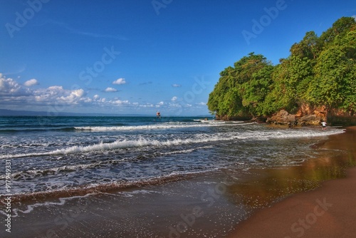 peaceful atmosphere in the beach. photo