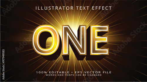 One modern typography and editable Text Effect Font Style